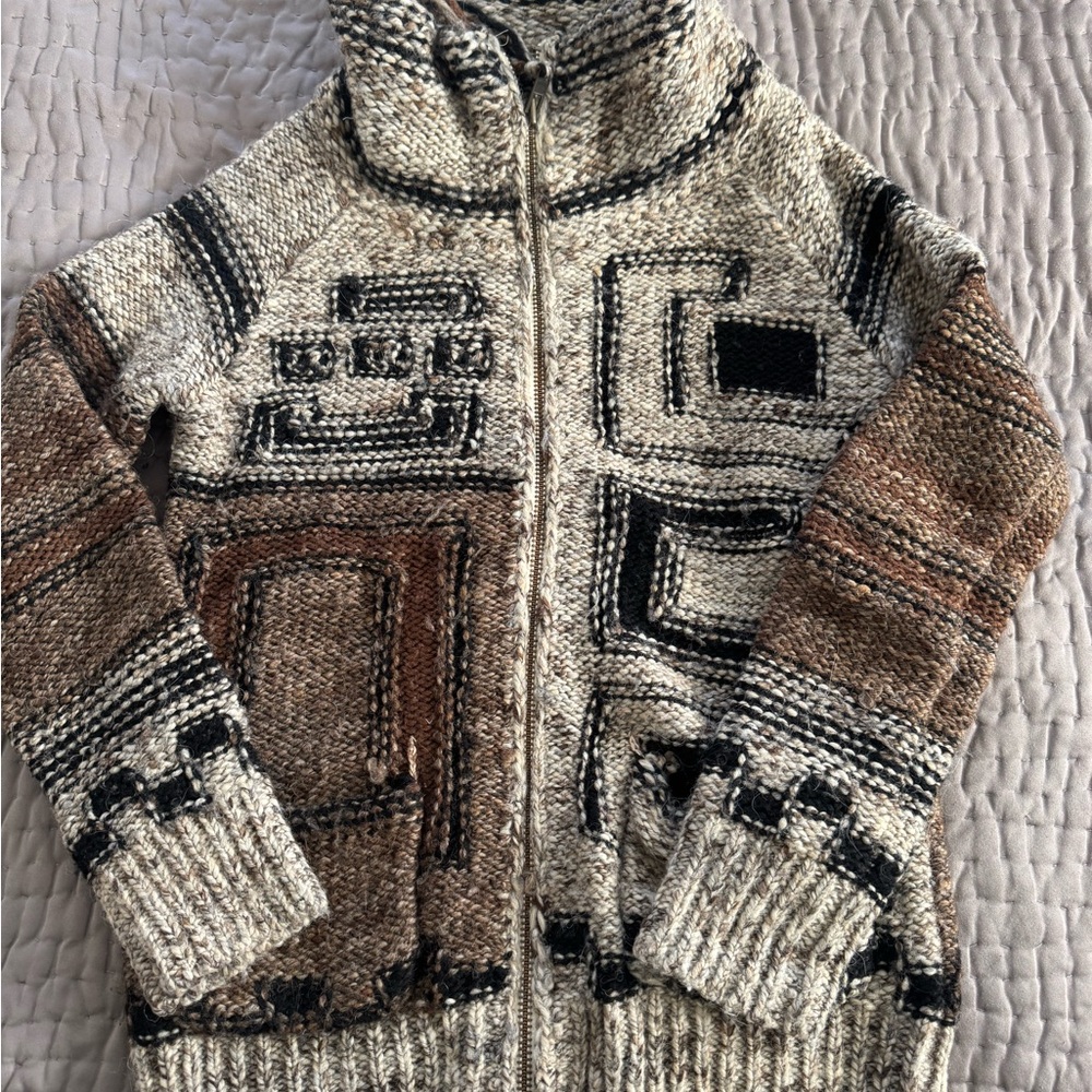 WILFRED FREE Sz S Made w/ Italian Yarn Wool Alpaca Blend Zipper Pockets Cardigan